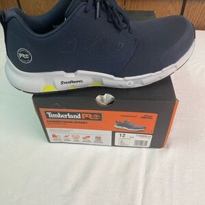 NEW-Men's
Timberland PRO
Powertrain
Sprint Alloy Toe Shoe-Blue-
Size 12